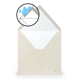 PAPERADO 25 square envelopes Terra Vanilla Cream Beige 100 g/m² envelope without window 16.4 x 16.4 cm wedding envelopes with wet glue pointed flap