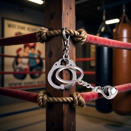 Rosojodg Silver Boxing Glove Style Keychain Zinc Alloy Key Holder, Mini Boxing Glove Keychain Boxing, Car Key Ring, for Women Men boxing Team Sports Party Favors Accessories