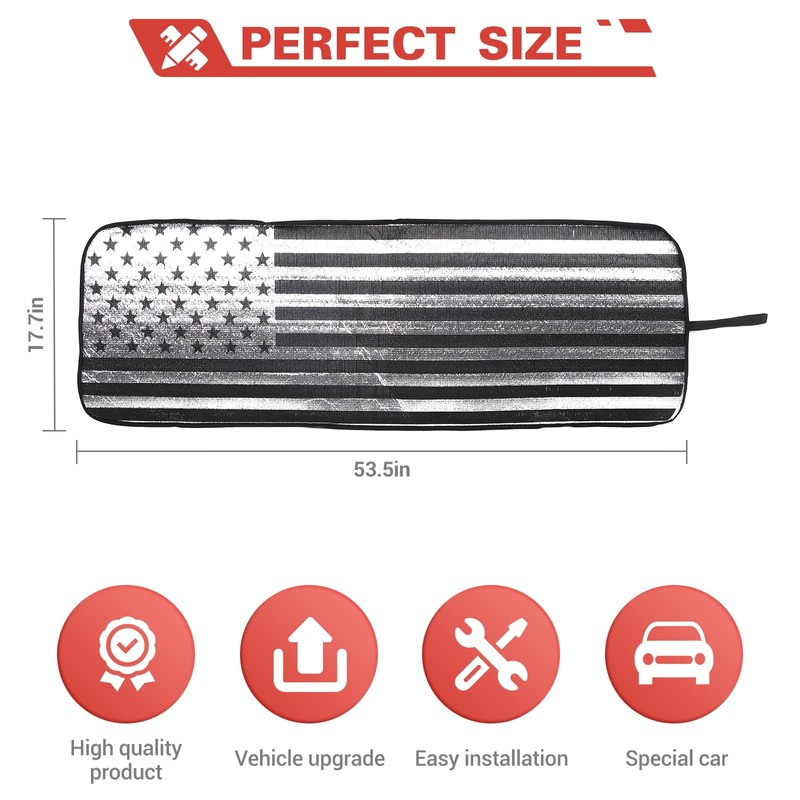 Windshield Sun Shade Compatible with Jeep Wrangler JL JLU &