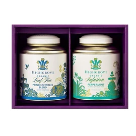 High Grove LONDON Black Tea Assorted Tea Bags Organic Prince of Wales Blend + 1 Bag of Long-established Japanese Arare