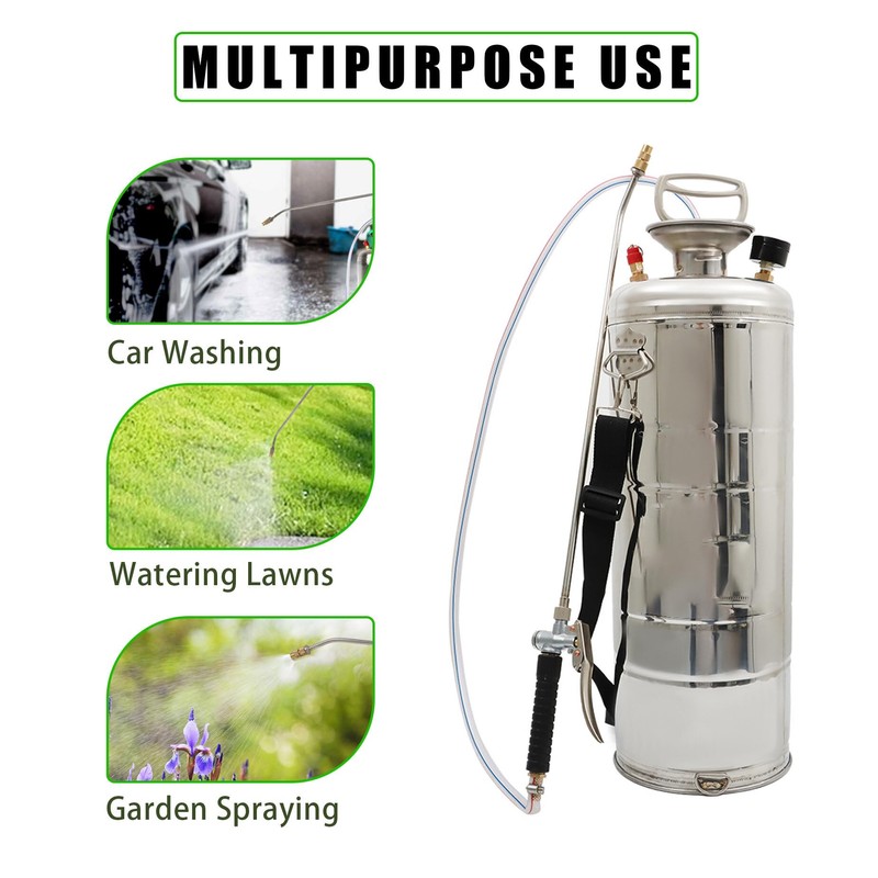 HOSTIC 3 Gallon Stainless Steel Sprayer Hand Pump Sprayer with