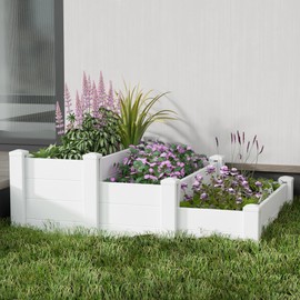 Casaphoria Raised Garden Bed, Plastic Planter Box with Open Bottom, 35.5" x 35.5" x 16" for Fruits, Vegetables, Herbs & Flowers, Perfect for Outdoor Gardening