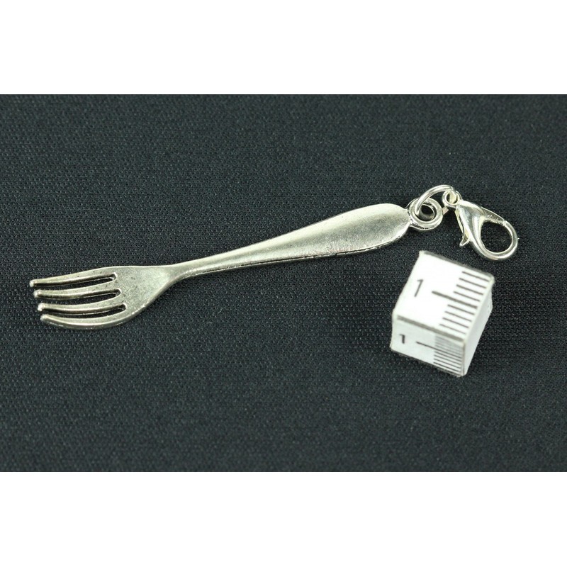Fork Cutlery Charm Zipper Pull Pendant For Bracelet Wristlet Miniblings