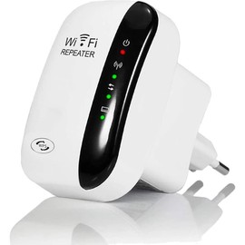 GUVGMY WLAN Repeater, WLAN Amplifier 300 Mbit/s 2.4 GHz WiFi Range Extender, Fast Ethernet Port, WPS Button, EU Plug, Mini WLAN Amplifier Receiver Compatible with All WLAN Devices
