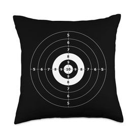 SHOOTING TARGET RANGE GEAR Target Gun Shooting Range Airsoft Bullseye Fun Throw Pillow, 18x18, Multicolor