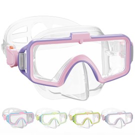 Norabidea Kids Goggles for 6-14, Adjustable Anti-Fog Swim Goggles with Nose Cover, 180° Clear View Fit for All Youth Girls Boys Swimming Snorkeling Diving