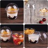 Yubbuio 100pcs Dessert Cups with Lids Plastic Fruit Cups Mini