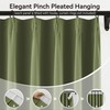 KangBang Green Pinch Pleated Curtains 84 Inches Long for Bedroom,