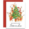 Sister in Law Christmas Card - Decorating the Tree -