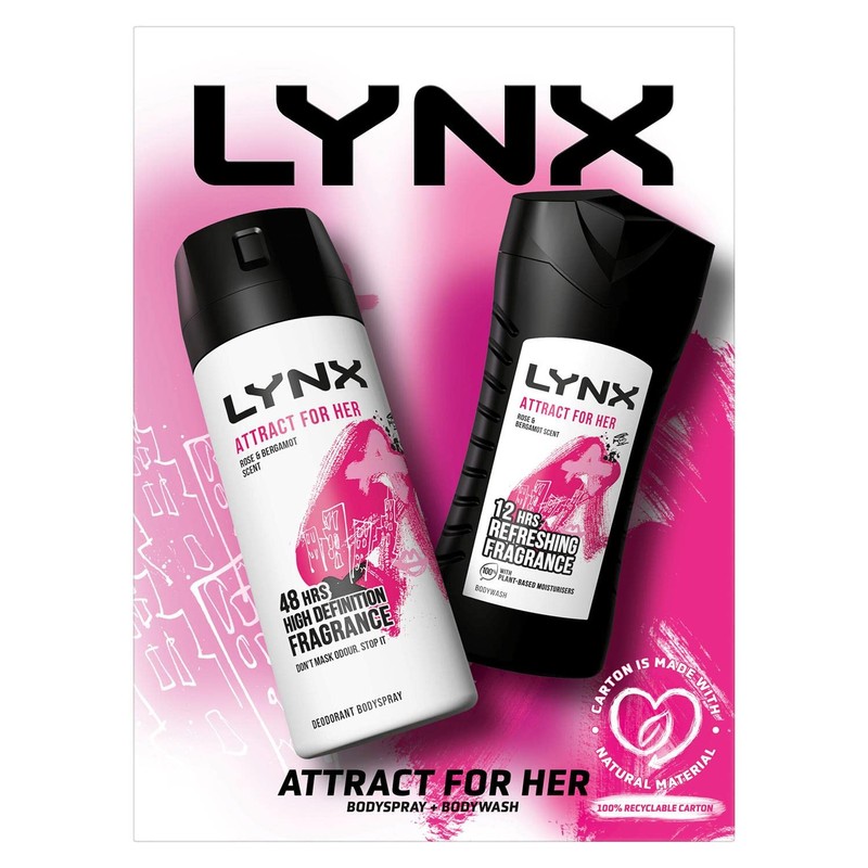 Lynx Attract for Her Gift Set, 2 piece in a