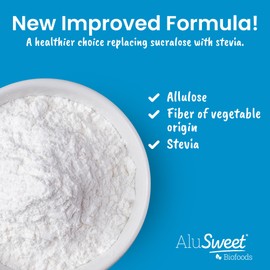 Alusweet Allulose Sweetener Zero Calorie - 24 oz - 1:1 Sugar Substitute, Keto-Friendly, Gluten-Free, Non-Glycemic, Plant-Based Sugar Substitute for Baking, Coffee, Cooking and Drinks