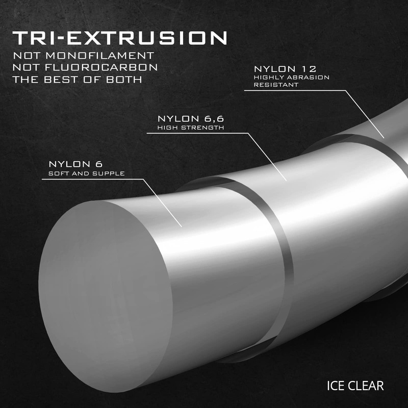 KastKing TriPolymer Advanced Monofilament Fishing Line,ICE Clear,25LB,300 Yds