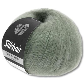 Frida's Wollhaus Lana Grossa 25 g Silkhair Mohair Superkid Silk Wool Crochet Knitting 43 Colours (105 | Grey Green)