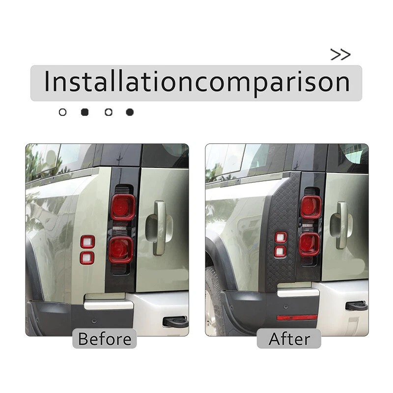 klend-cartrim Gloss Black ABS Rear Tail Light Cover For Land