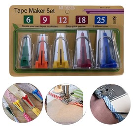 MUDESEN Bias Tape Makers Kit of 5 Sizes 1/4" 3/8" 1/2" 3/4" 1" DIY Quilting Tools Kit for Fabric Sewing and Quilting