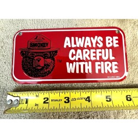 Smokey the Bear Bike License Plate  RED   Only You Can Prevent Forest Fires [P1]