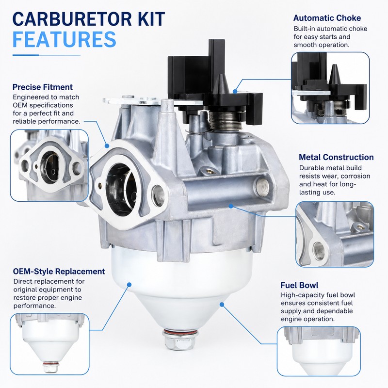 GCV160 Carburetor Kit with Automatic Choke – Replacement Carb for