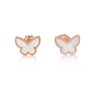 Mother of Pearl Butterfly Earrings Rose Gold Plated Sterling Silver
