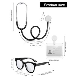 SATINIOR Doctor Costume Adult Women Scientist White Long Sleeve Lab Coats with Stethoscope for Science Doctor Nurse(X-Large)