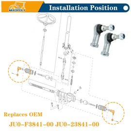 Mixopoly 2 Pack Golf Cart Ball Joint Outer Tie Rod End for Yamaha G22, G27, G29 Drive Gas and Electric Golf Cart 2003-Up, Replaces OEM JU0-F3841-00 JU0-23841-00