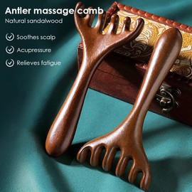 여섯 발톱 머리 자오선 마사지 빗 정전기 방지 천연 나무 넓은 치아 Gua Sha 도구 Scratcher Spa 혈액 순환 [02 2pcs] Six Claw Head Meridian Massage Comb Anti-Static Natural Wood Wide Tooth Gua Sha Tool Scratcher Spa Blood Circulation [02 2pcs]