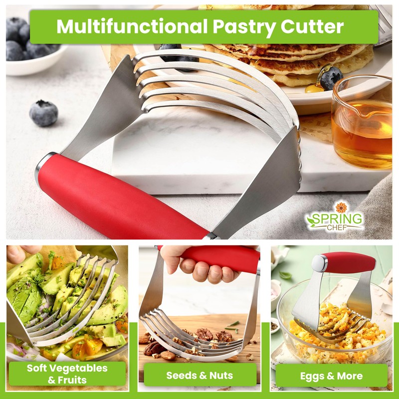 Spring Chef XL Stainless Steel Pastry Cutter Tool for Baking