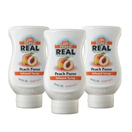 Peach Reàl Infused Exotics, Peach Puree Infused Syrup, 16.9 FL OZ Squeezable Bottle (Pack of 3)