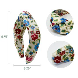 allydrew Wide Knotted Headbands, Top Knot Headbands for Women, Floral