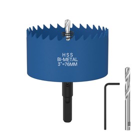 ANDELI 76MM | 3" Bi-Metal Hole Saw with Center Drill, to be Assembled, high Opening Efficiency for Wood, Corn Hole Boards, Plastic, plasterboard and Thin Sheet Metal Openings