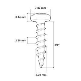500 Pack Rok Hardware #8 x 3/4" Coarse Deep Thread Pan Head Screws Black Phosphate Wood MDF