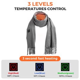TGPMFMCP Heated Scarf for Women with Rechargeable Battery,3 Levels Temperatures Control Electric Scarves for Christmas Gift