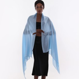 PIOYMEYA Stole Festive for Evening Dress Women's Scarves Summer Thin Scarf Pashmina, sky blue