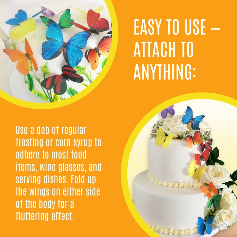 Sugar Robot Edible Butterflies for Cake Decorating- Large Size Butterfly