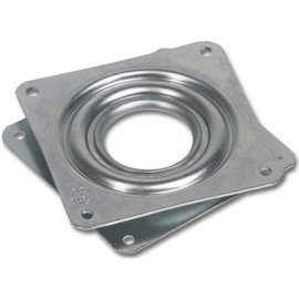 Gedotec Swivel Fitting 360° Turntable for Screwing | Galvanised Steel | Pressure Ball Bearing 80 kg | Heavy Duty Swivel Plate 81 x 81 x 10.5 mm | 1 Piece - Swivel Plate for Table Tops - Kitchen -