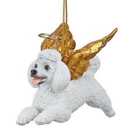 Design Toscano Honor The Pooch White Poodle Holiday Dog Angel Ornament, Multi