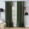 MIULEE Velvet Curtains Olive Green Elegant Grommet Thermal Insulated Soundproof