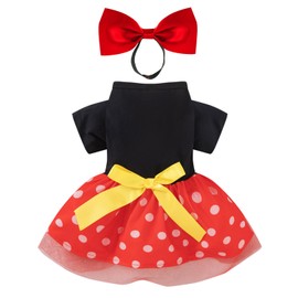 Vestido de mouse rojo de Halloween para perro (XL)