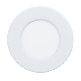 Eglo Recessed LED Ceiling spot Fueva 6, Round Bathroom Downlight, White Plastic Ceiling lamp, Flat Spotlight, Warm White-Cold White, IP44, ∅ 8.6 cm
