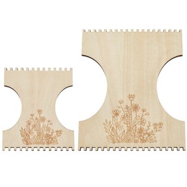 WEBEEDY 2 Sizes Wooden Weaving Loom for Adults Beginners,DIY Mini Hand Loom Basket Weaving Loom Tools Accessories for Hanging Decor Woven Tapestry Coaster Rug Mug Knitted Sewing Crafts Activity