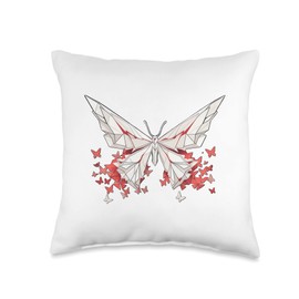 Faltkunst süße Origami Tiere Papierfalten Mädchen Origami Butterfly Japanese Art Women Throw Pillow, 16x16, Multicolor