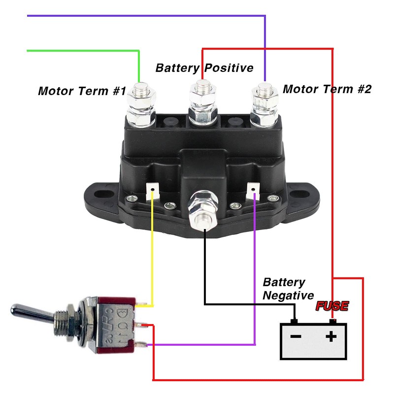 Relay Winch Motor Reversing Solenoid Switch Intermittent Duty 12V 6