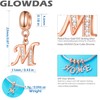 GLOWDAS Rose Gold Letter Charms Initial A-Z Alphabet Beads, 925
