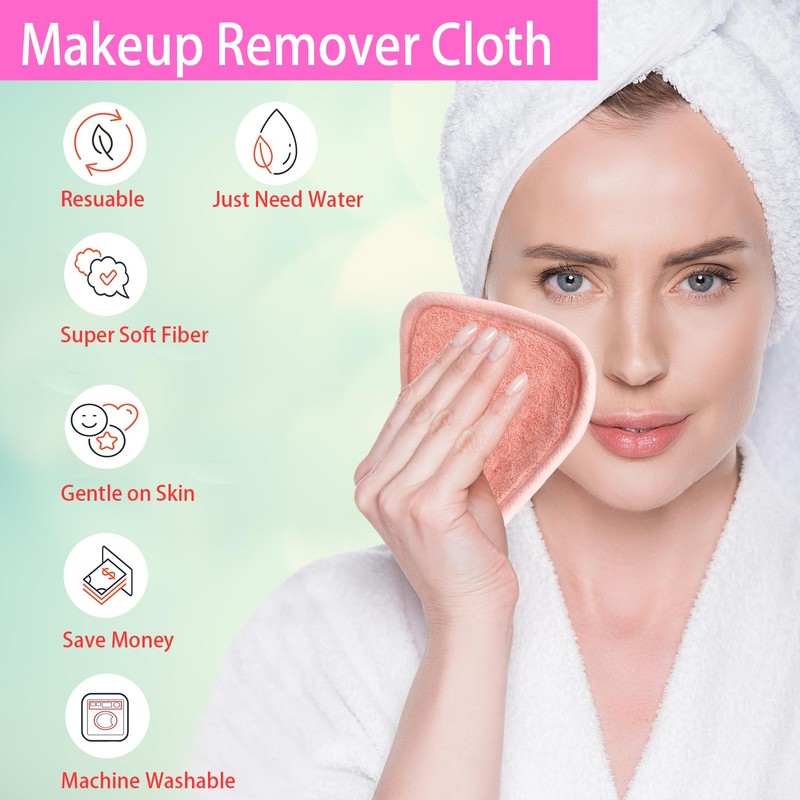 BloomSesame Microfibre Make-Up Cloth, Reusable Microfibre Face Cleansing Cloth, Makeup