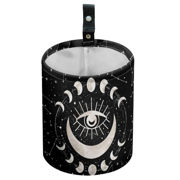DELORIGIN Moon Phase Car Trash Can Waterproof Garbage Can Car