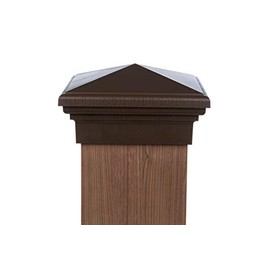 8x8 Post Cap (True 8") Brown New England Pyramid Style Square Top for Outdoor Fences, Mailboxes & Decks…
