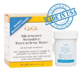 GiGi Sensitive Tweezeless Microwave Facial Hair Removal Wax, 1 oz x 2 pack