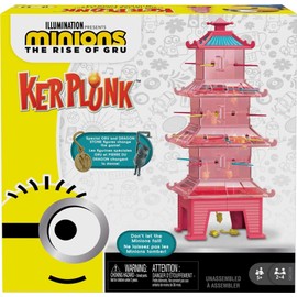Mattel Games Kerplunk - Juego para niños con los esbirros de iluminación: el Ascenso de los GRU con Piezas de Juego de esbirros y Torre de Pagoda, Regalo para niños de 5 años en adelante