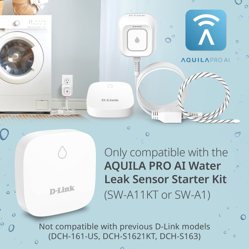 D-Link Next-Gen WiFi Water Leak Detector Sensor Pod—Loud 100 dB