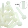 Piutouyar 20 Pair M4x25mm White Nylon Hex Bolts Plastic Hex