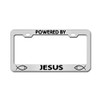 Powered by Jesus Chrome Tag Holder License Plate Frame Auto
